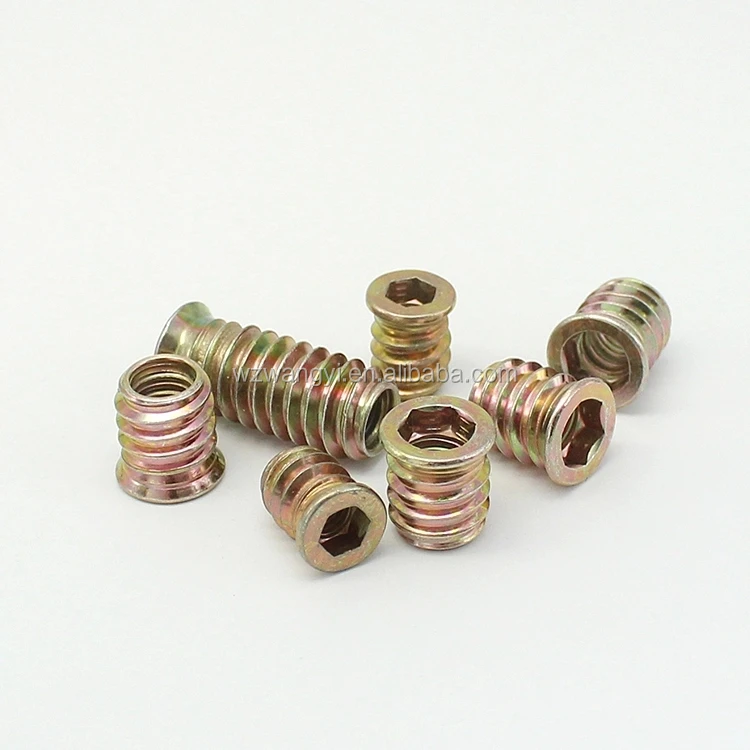 Copper Plated Countersunk Head Hex Nuts Furniture Wood Nuts Screw Plug ...