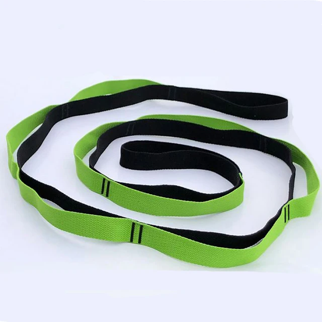 Yoga Cotton Stretching Exercise Strap Band with Multiple Grip Loops