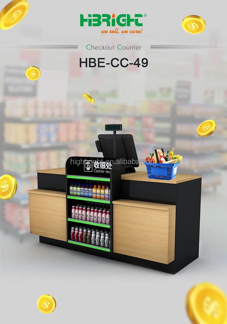 Customized Wood Cashier Counter for Supermarkets and Convenience Stores ...