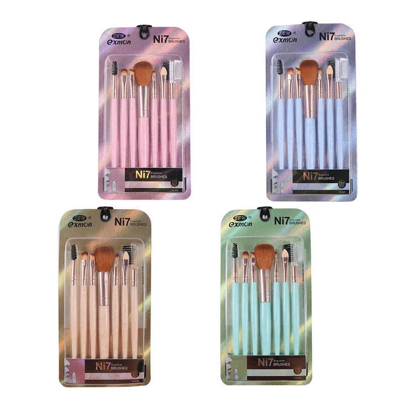 

New design professional makeup brush 7pc plastic handle make up brushes set