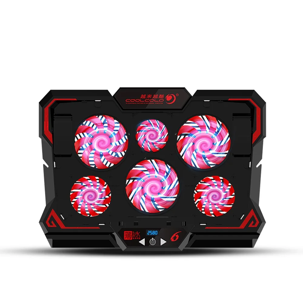 

Coolcold gaming 17" laptop cooler cooling pad slim portable 6 fans big notebook cooler