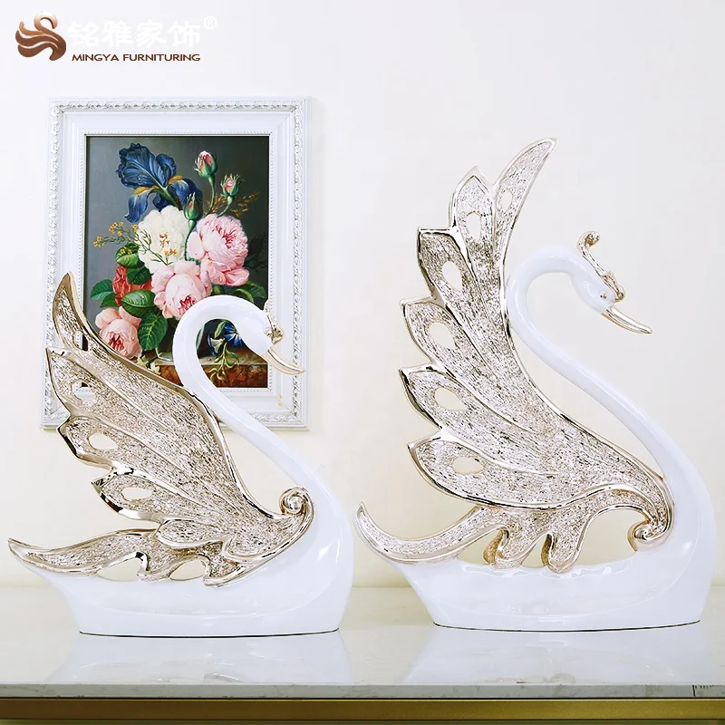 
Handicrafts large small size sculpture polyresin resin swan animal statue 