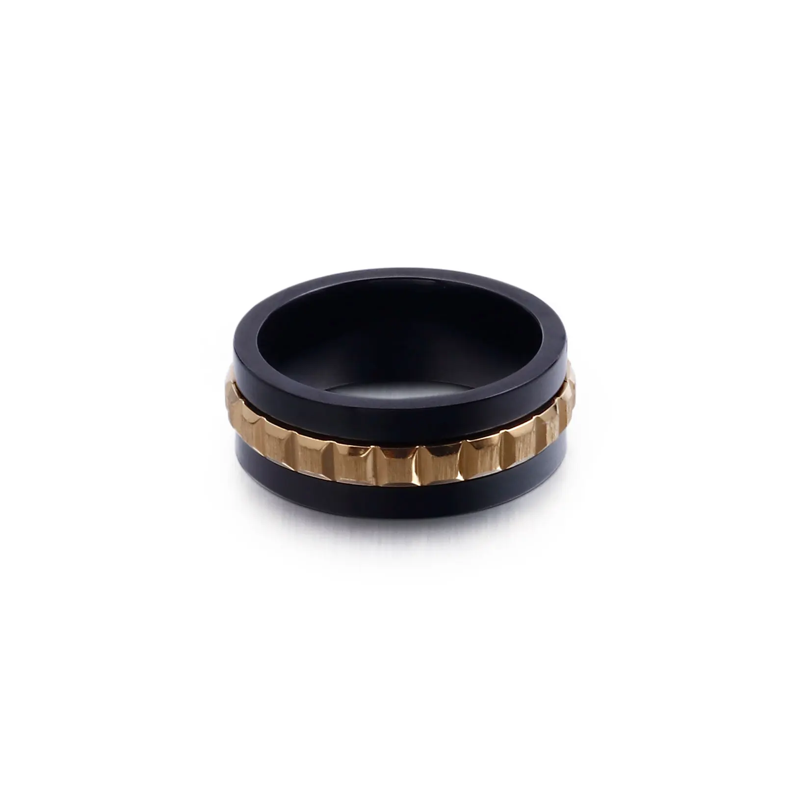 

KALEN fashion cool personality black stainless steel men ring
