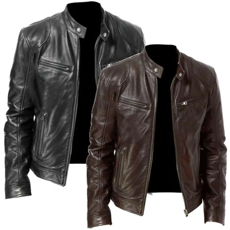 

Wholesale Men's Leather Jacket For Biker Distressed Genuine Lambskin Men Fashion Jacket Leather Jackets Men