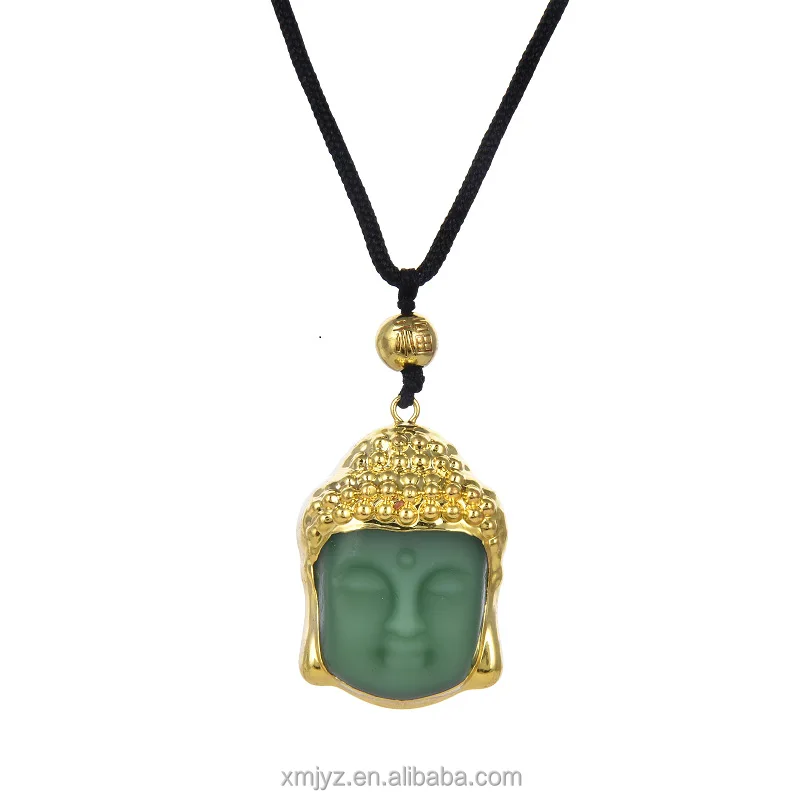 

New Crystal Pendant Sakyamuni Crystal Carved Pendant Obsidian Ornament Hot Sale Buddha Pendant