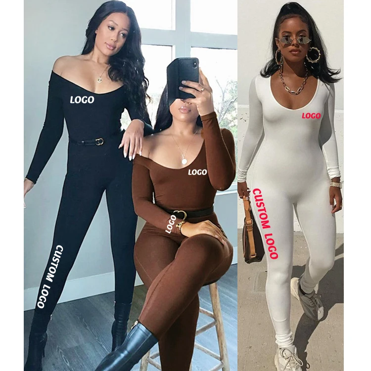 

Free Shipping Ladies Jumpsuits Rompers Pants One Piece Long Sleeve One Shoulder Sexy Club Wear Custom Women Short Jumpsuit, Customized color