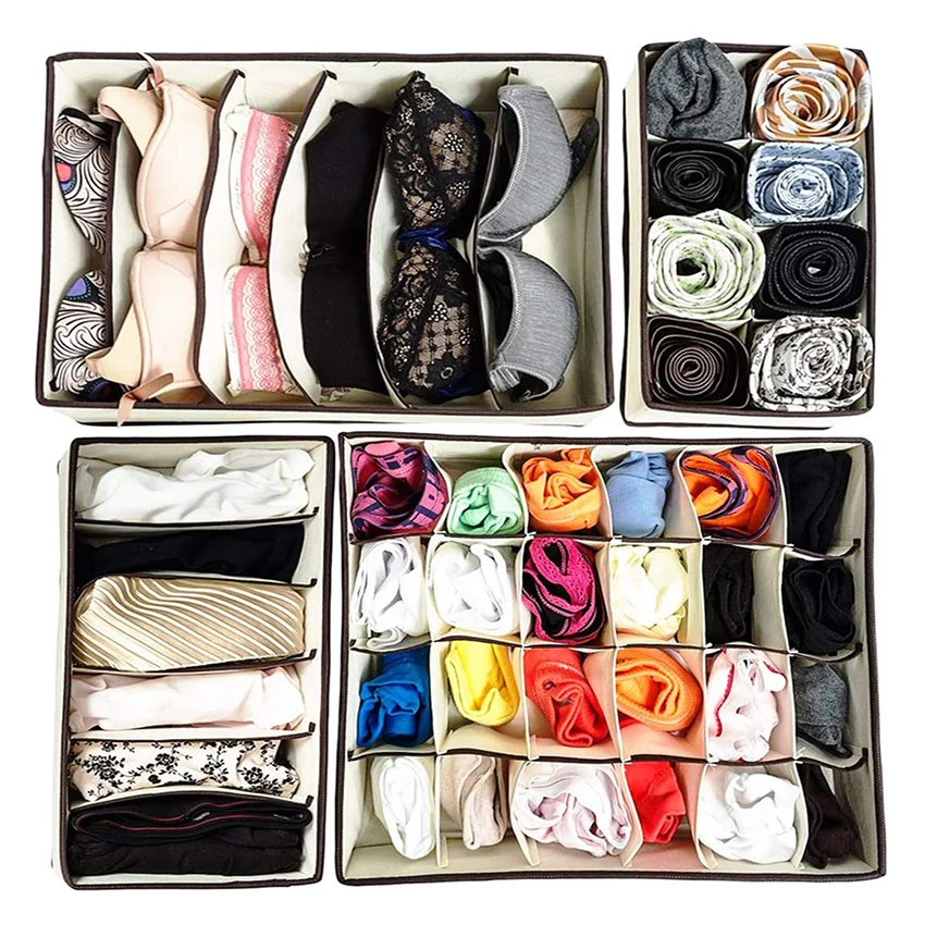 

Clothes Divider Knitting Underwear Undergarment Foldable Non Woven Large Capacity Storage Bag Closet Organizer