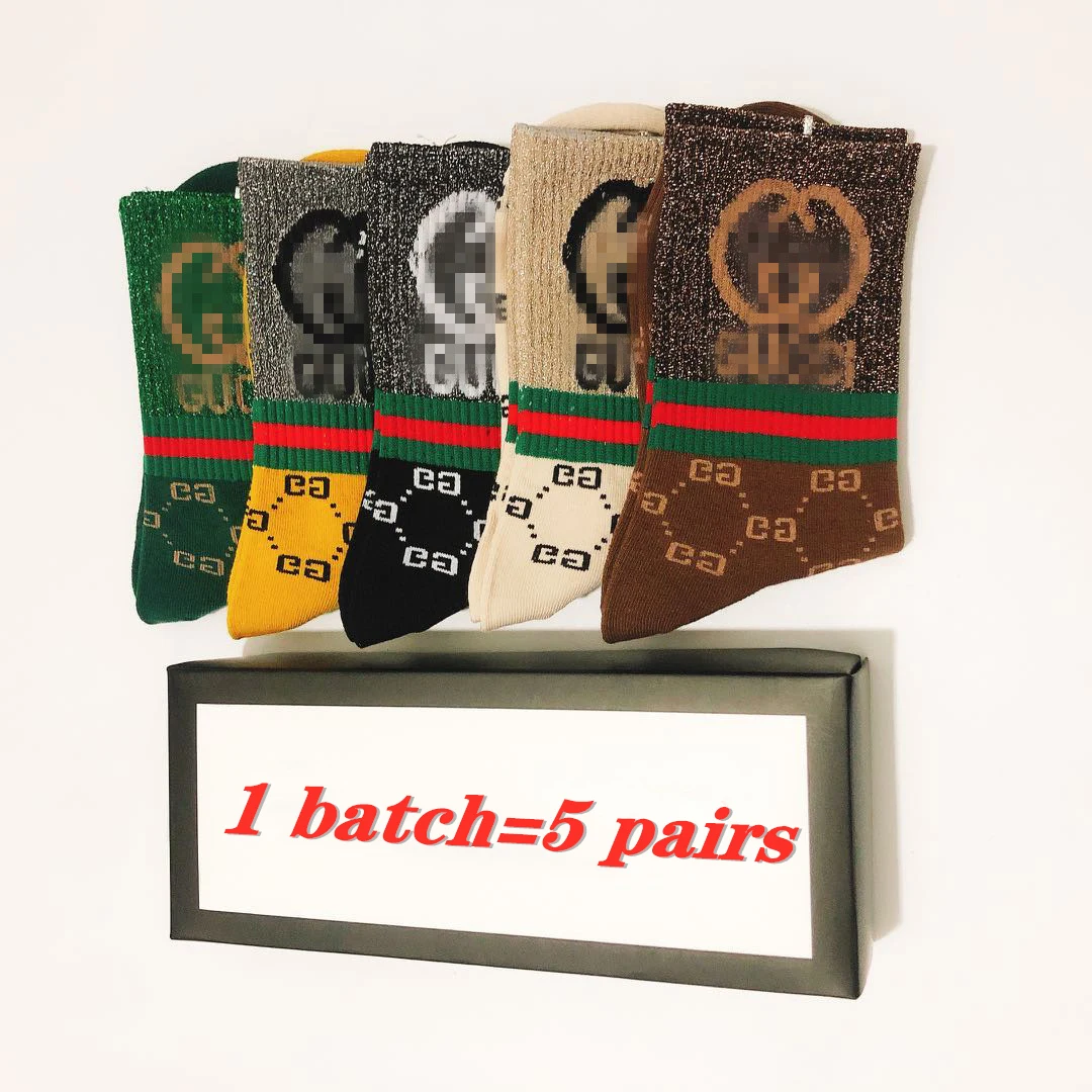 

Luxury Socks Women's Crew Socks New Style Ladies Cotton All-Match Letter Pattern Designer Brand Name Stockings Women's Tube Sock, Print