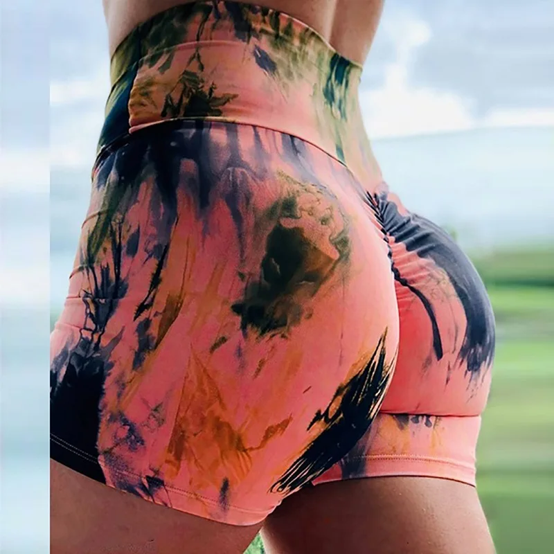 

2021 new arrivals High Elasticity New Fashion Printed Biker Snack Shorts Workout Gym Yoga Shorts for Women