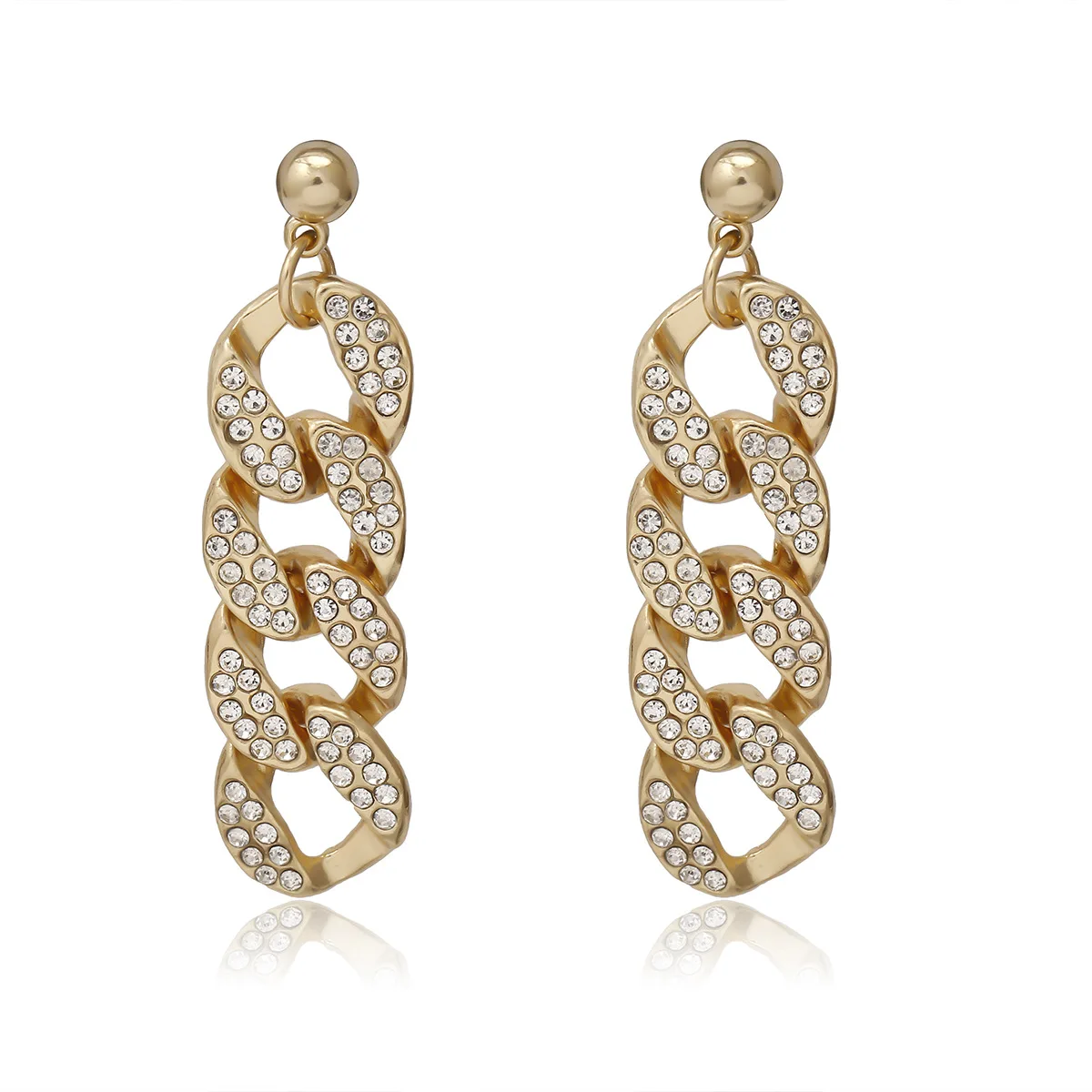 

Crystal Chain earrings for Women Metal Drop adjustable Steam Punk Design Statement 2020 trend earrings Jewelry, Gold