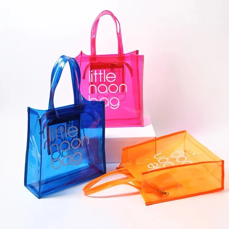 

Wholesale Custom Printed Waterproof Transparent Clear Pvc Jelly Shopping Bag