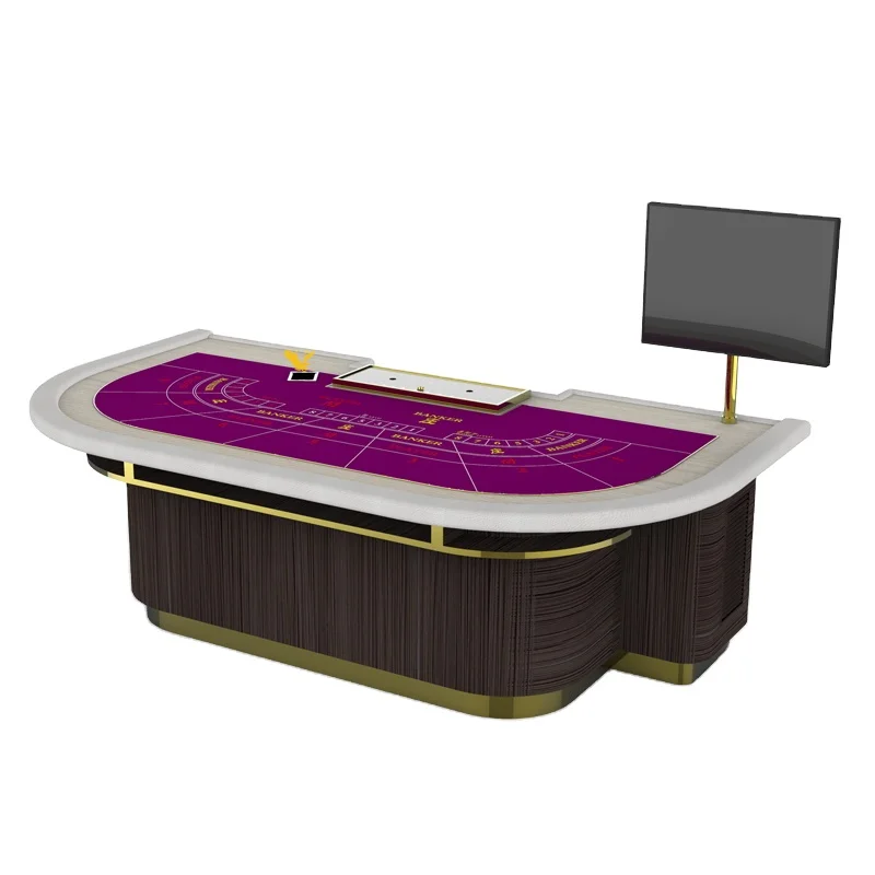 

YH Casino Tables Wooden Custom Design Poker Table Casino Baccarat Poker Tables Leather