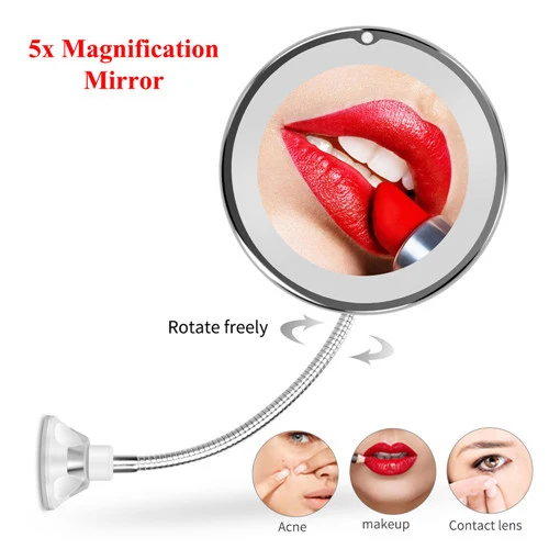 

LED Mirror Light Makeup Mirror with Led Light Flexible 10X Magnifying Cosmetic Miroir Dropshipping Vanity Mirrors, Colors