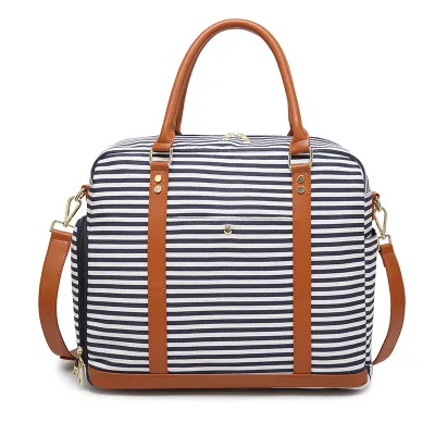

Fashion tarpaulin stripe handheld cosmetic bags for short trips