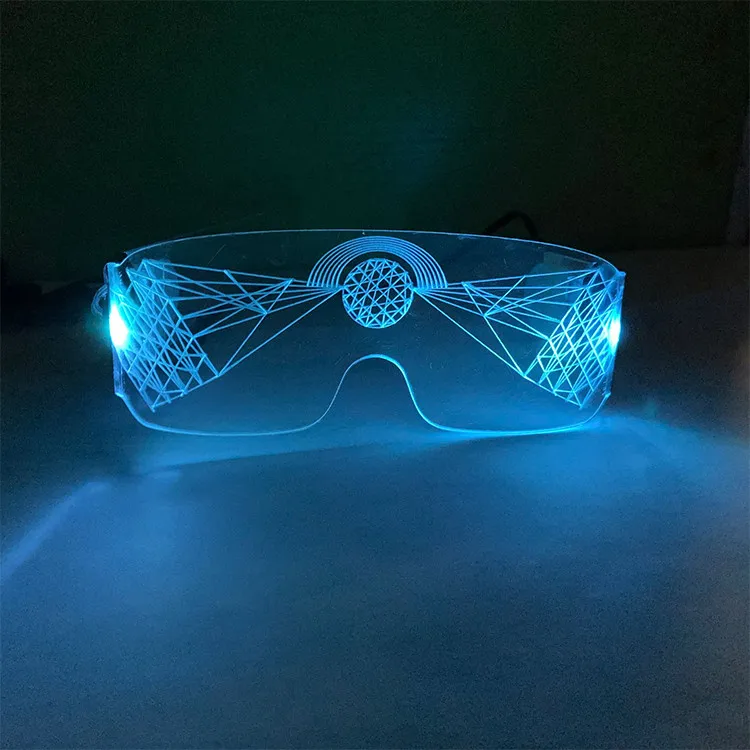 新2020 设计定制夜光 led 遮阳眼镜为 dj 派对俱乐部