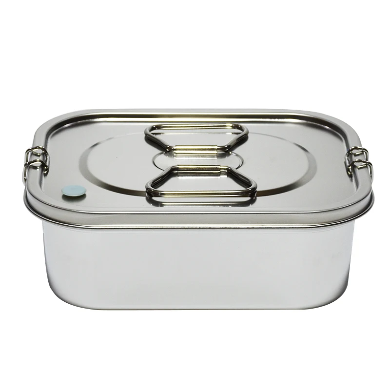 

Western custom 304 food grade rectangular stainless steel lunch box metal lunch box, Silvery
