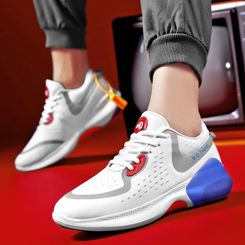 

New Custom Joyride Run Fly Knitted trainers Shock absorbing particles men's sport shoes joggers Sneakers For Men, White/blue,pink,black/white,black/red