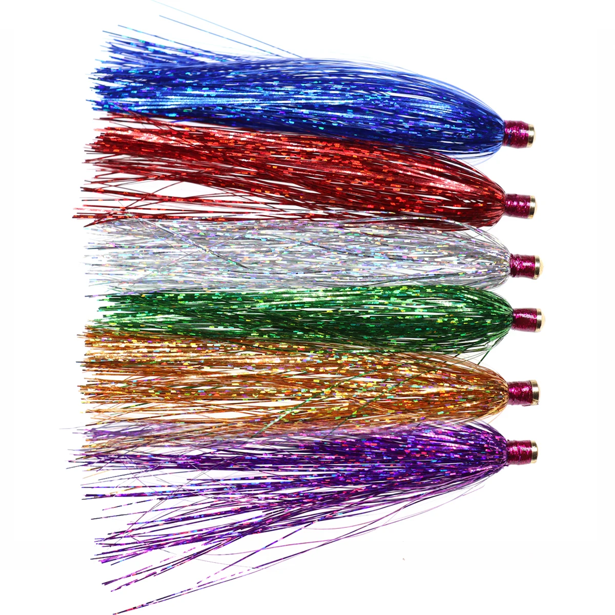 3.3" Holographic Tinsel Flasher Tube Slider Teaser Fly Freshwater ...