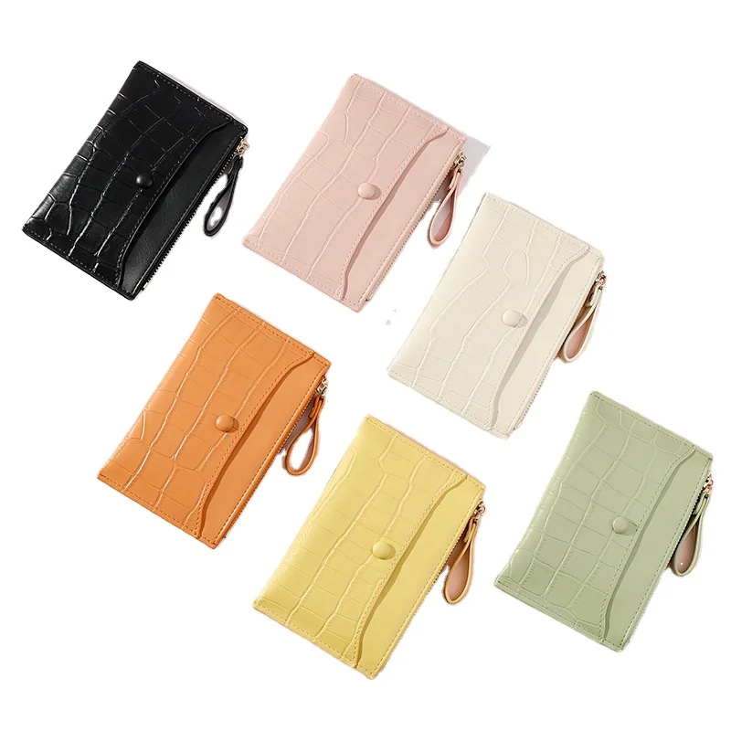 

Wholesale candy colorful comfortable lady wallet card holder zip around all-much small high quality casual wallets, Customized