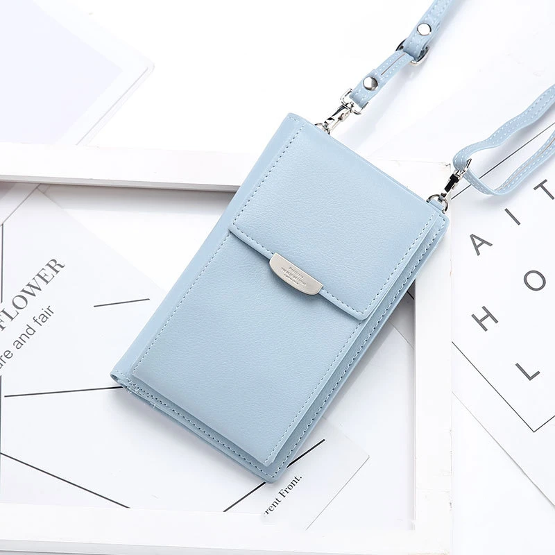 

Fashion Leather ladies Mobile Phone Wallet Bag with Cards Holder Coin Pocket Women Small Shoulder Phone Bag, Black,gray,red,pink,blue,brown