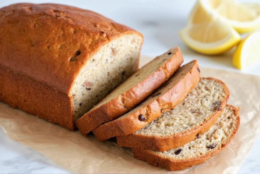 Perfectly sliced homemade cinnamon raisin bread showing even crumb structure and distributed raisins