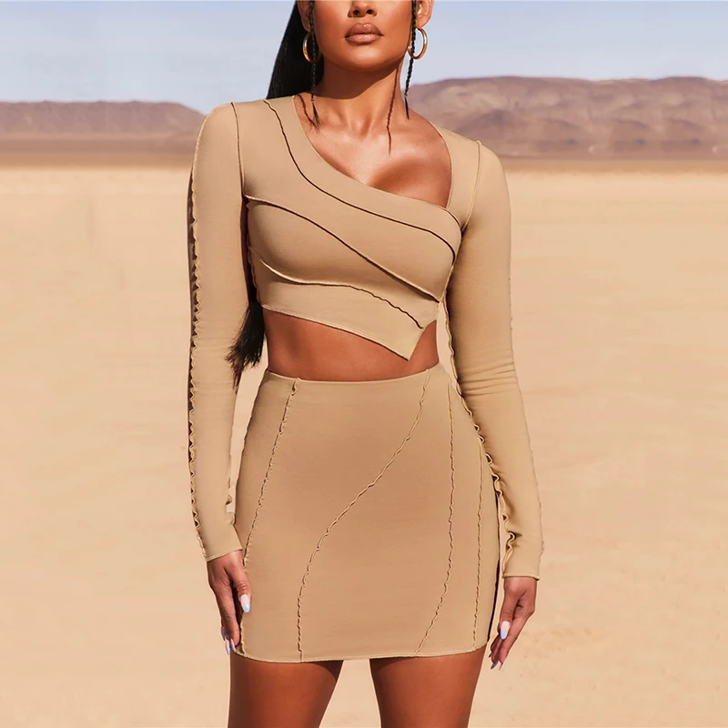 

2021 Hot Selling Dress Women Bodycon 2-piece High Waist Ladies Mini Dresses