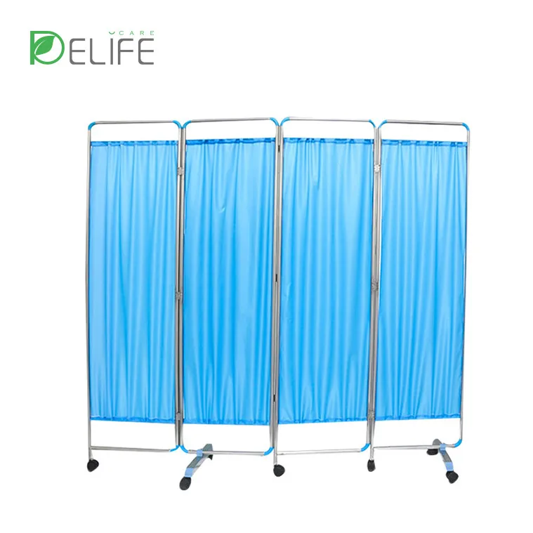 
folding medical clinic hospital bed bedside stainless steel ward curtain screen 