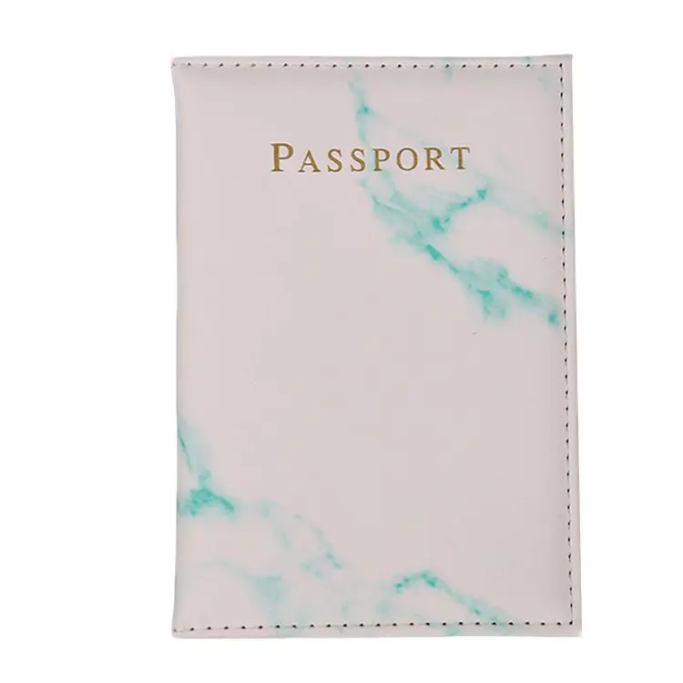 

Fashion Women Men Pu Leather Marble Style travel passport ID credit card wallet holder cover Packet