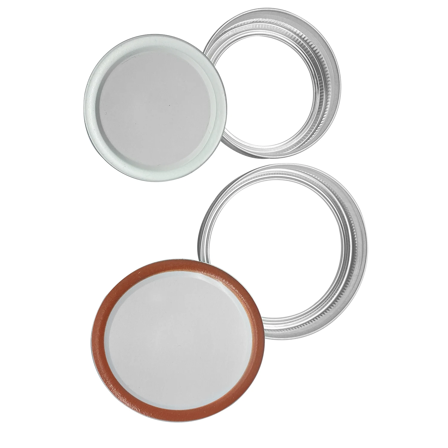 

Regular Mouth 70MM Mason Jar Canning Lids, Reusable Leak Proof Split-Type Silver Lids with Silicone Seals Rings