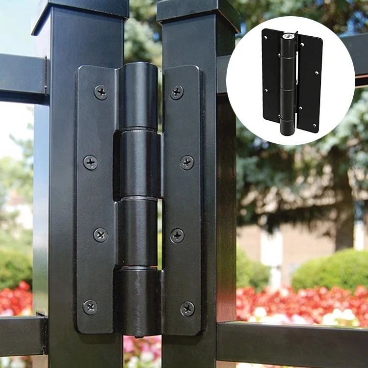 

Quality Assured Adjustable Self Closing Spring Aluminum Hinge Hardware Self Closing Fence Hinge, Black