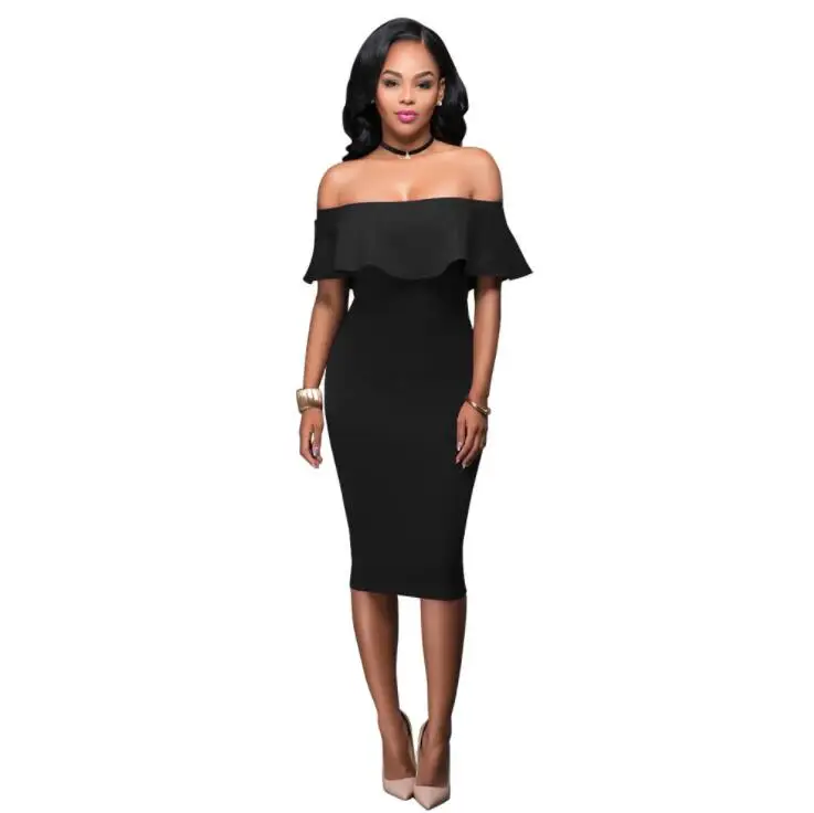 

Sexy Elegant Ruffles Shoulder-Off Bodycone Evening Dress For Women Party Dress, Black,blue,red,green,dark blue,or customized colors