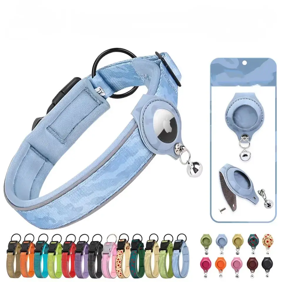 

Factory Direct Selling Adjustable Air Tag Dog Collar Wear-Resistant Collar With Air Tag Set Detachable For Pet Dog