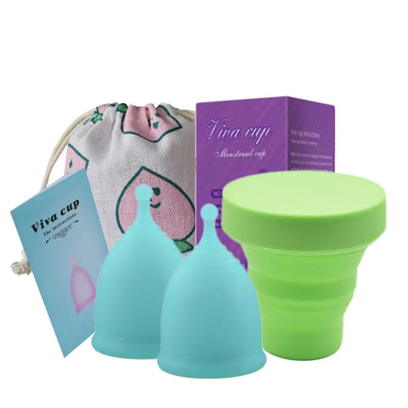 

(3pcs/set) Cleaning Eco Friendly Japan Round Organic Female Period Silicone Cup For Period, Purple, blue, pink, white