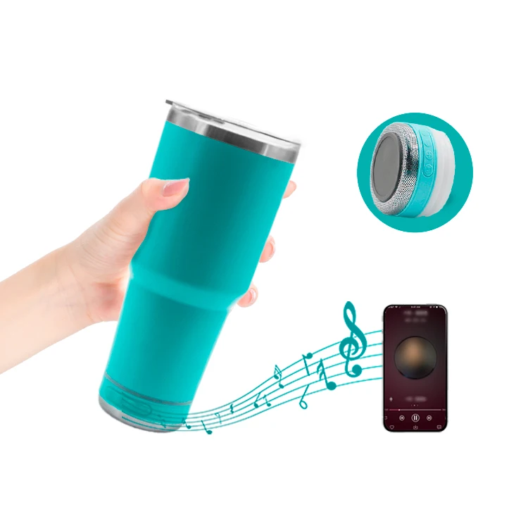 

New style 30oz double wall stainless steel sublimation speaker skinny tumbler, Customized color