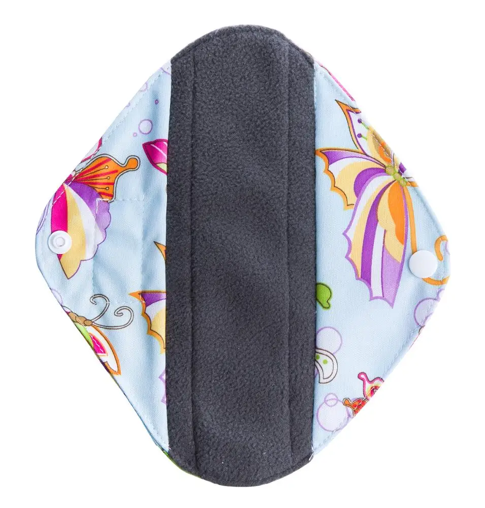 

Washable sanitry Bamboo Charcoal Towel Pads Reusable Cloth Menstrual Pad For Women, Printed