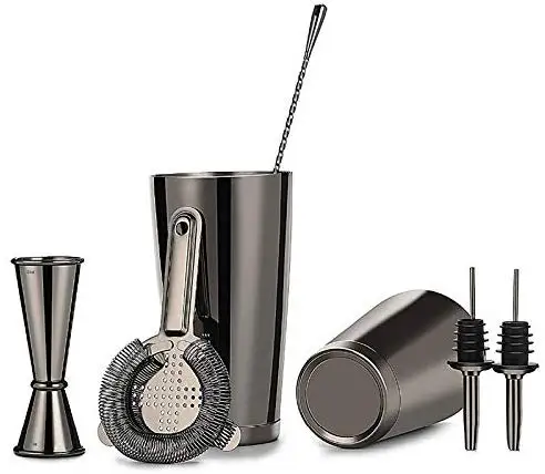 11Pieces Black  Boston Cocktail Shaker Bar Set
