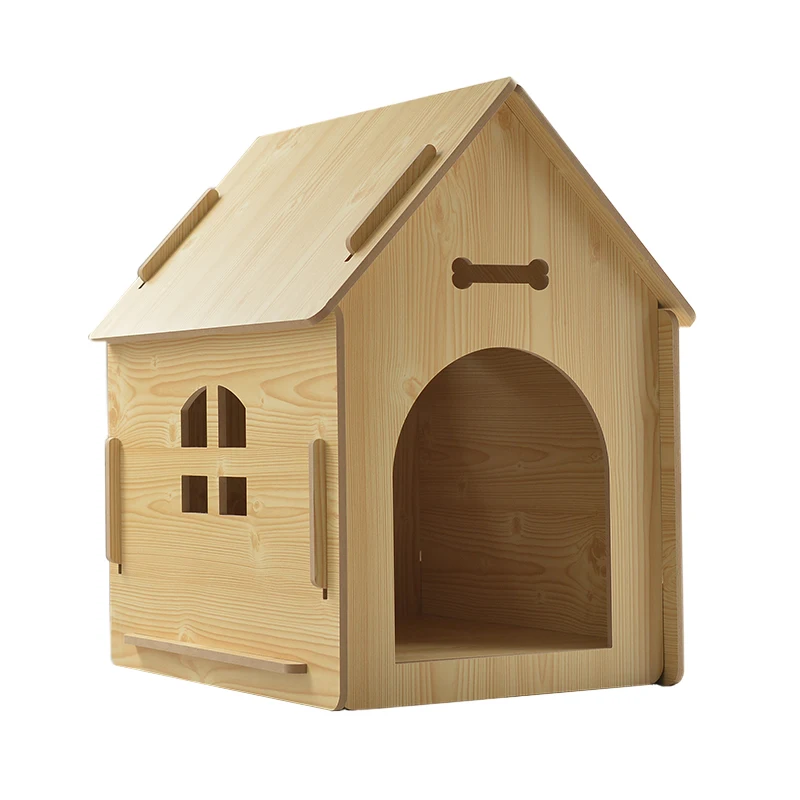 

Customized Wooden Pet Wood Dog House, Pink blue yellolw