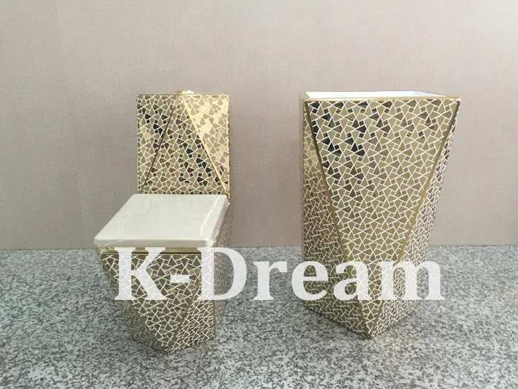 
Popular KD-23GBA electroplated hand wash basin golden with pedestal ceramic sink 