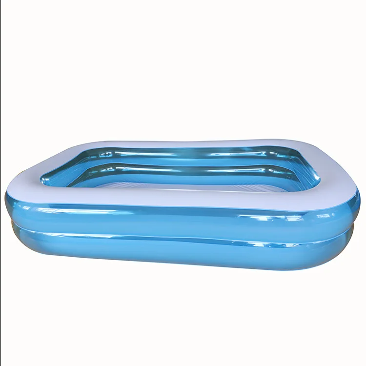 

inflatable transparent blue rectangular family kids baby adult swimming pools outdoor, Blue+white