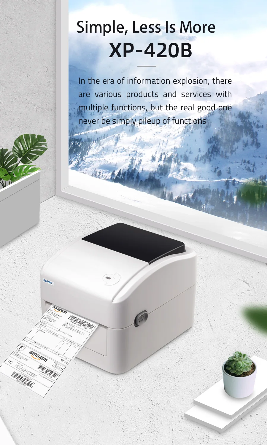 Xprinter Xp-420b Direct Thermal Label Printer 108mm,Usb 152mm/s English With Wifi - Buy Barcode 