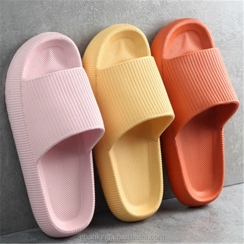 

Women Thick Platform Slippers Summer Beach Eva Soft Sole Slide Sandals Leisure Men Ladies Anti-slip Shoes Slippers Summer, Multi color