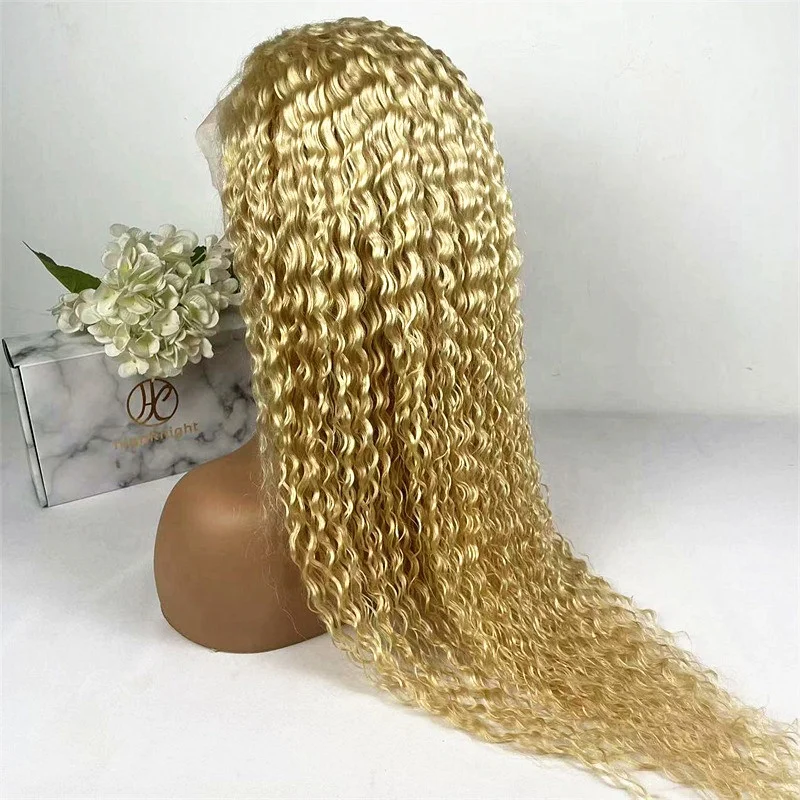 

Highknight Top Quality Raw Hair Pre Plucked Transparent Lace In Stock Light Color 613 Blonde Lace Front Hair Wigs For Women