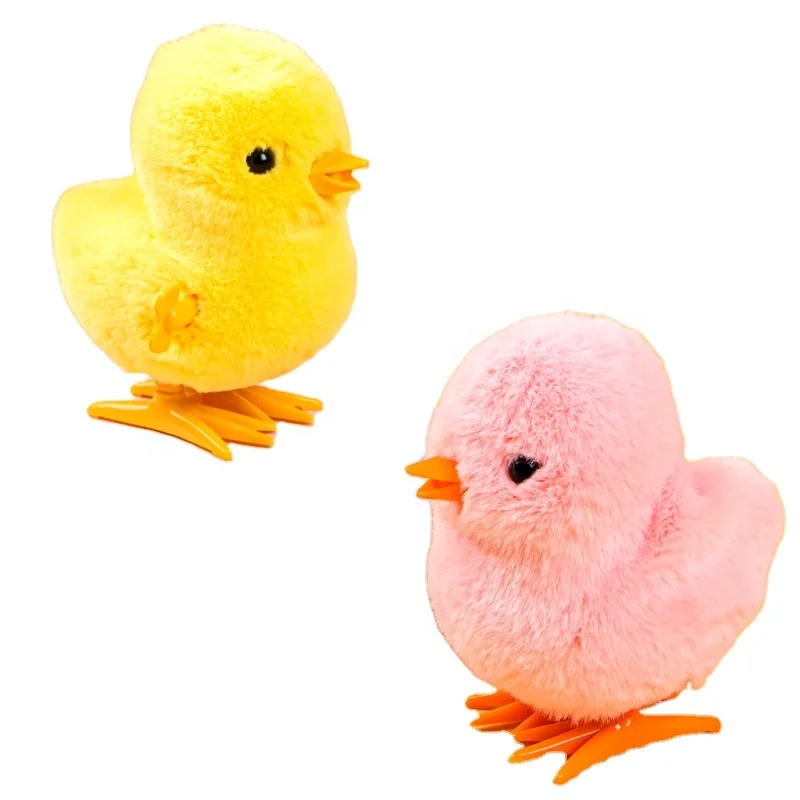 

New design Plush chicken toy Wind Up Plush Chicken fluff jumping animals toy cartoon clockwork funny Jumping Chicken kids toys