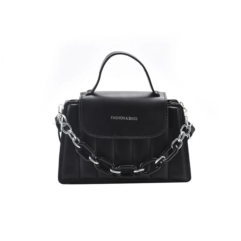 

New fashion ladies pu one shoulder handbag with chain, 4 colors