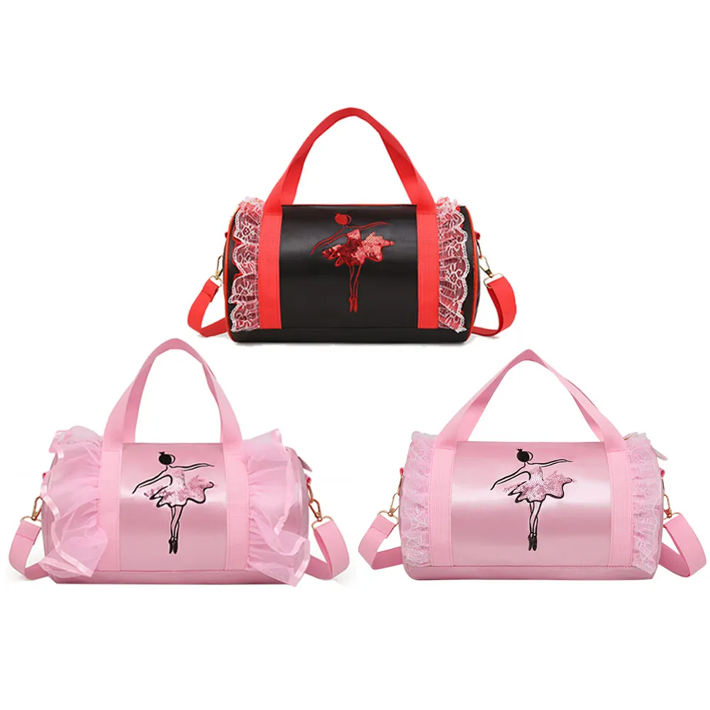 

Large Capacity Comfortable Children Dance Bag Pink Children Shoulder Bag Plat Children Ballet Bag