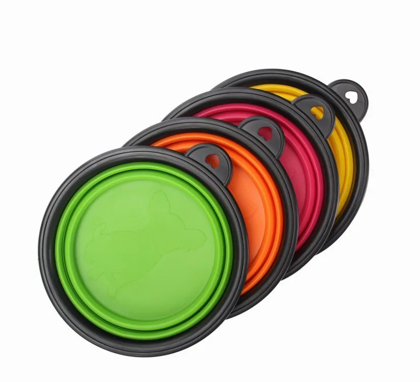 

Portable travel foldable foldable pet dog bowl for food and water, Red, yellow, blue, green, pink, orange, white, black, purple