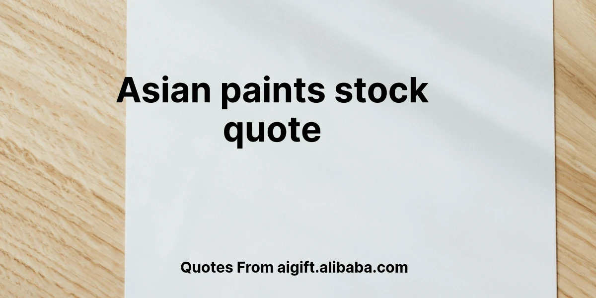 asian paints stock quote