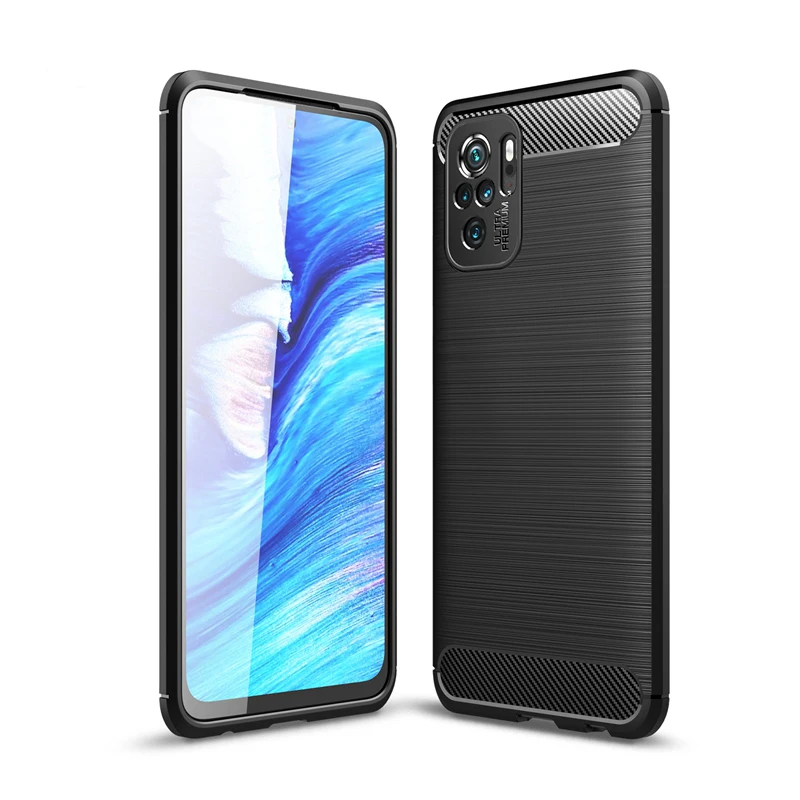 

Brushed Soft TPU Carbon Fiber Cell Phone Case For Xiaomi Redmi Note 10 4G Note 10 Pro Max POCO F3 11 Lite 11 Ultra