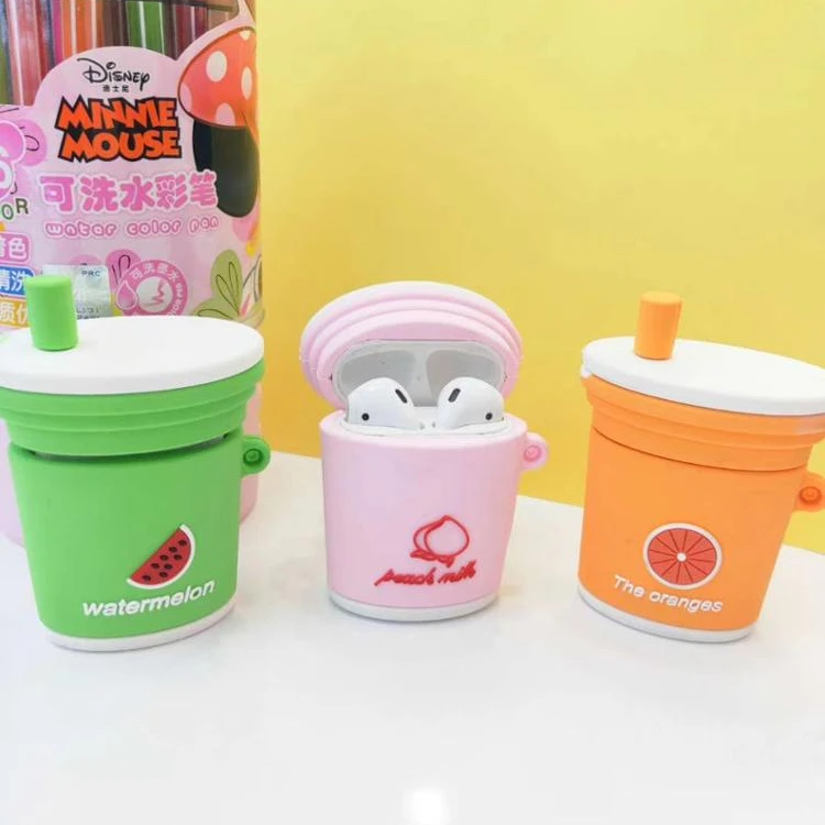 

Fruit Drink Bottle Cup For Airpod Cover Earphone Cases for Apple Airpods 2 1