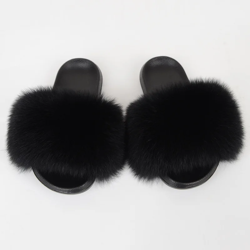 

black fur slides, 60 colors